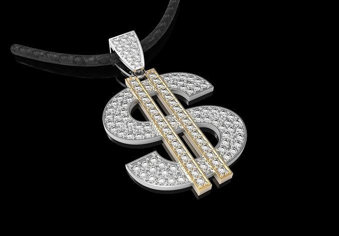 Dollar pendant 3D print model