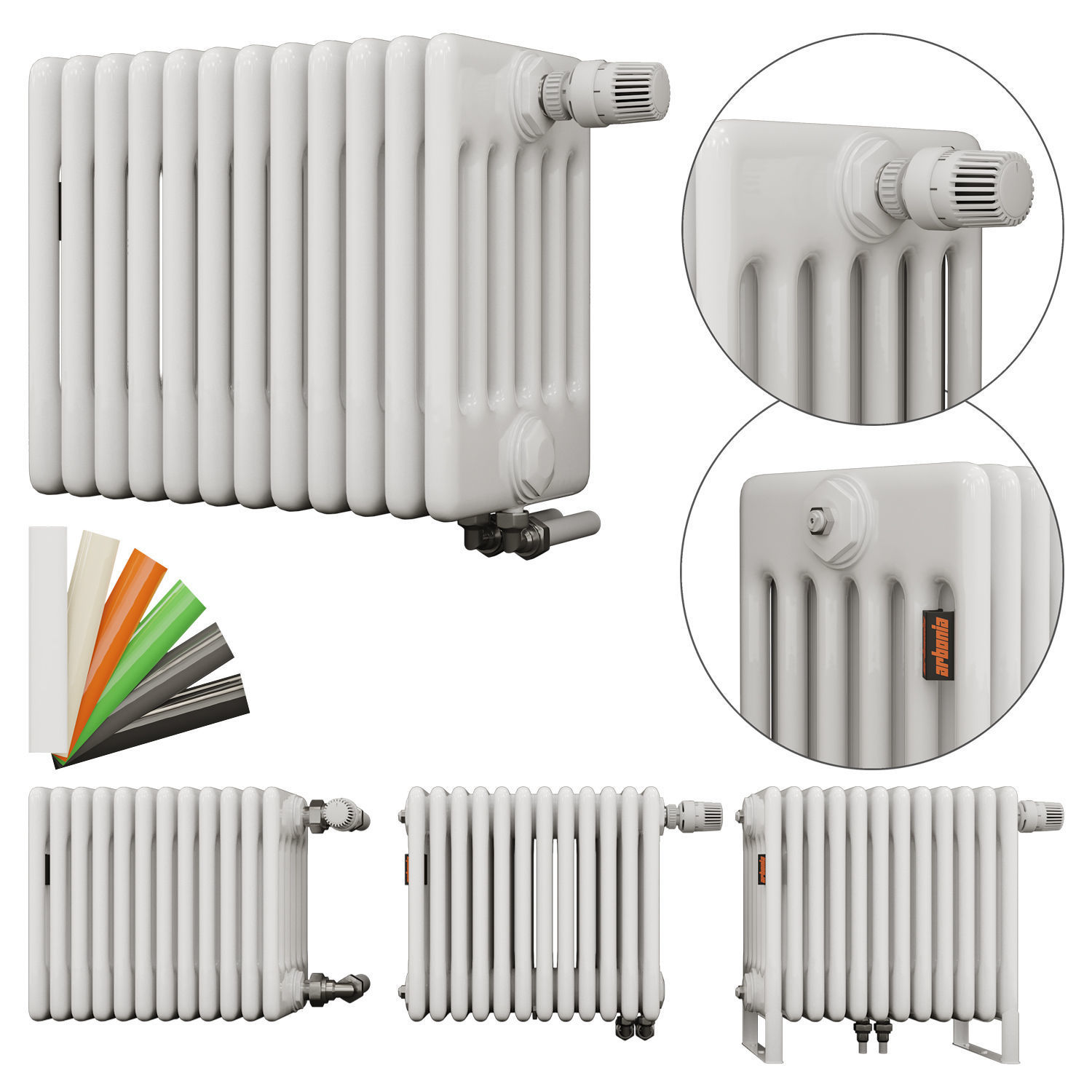 Arbonia Radiators set sixpipe dimensions 3D model