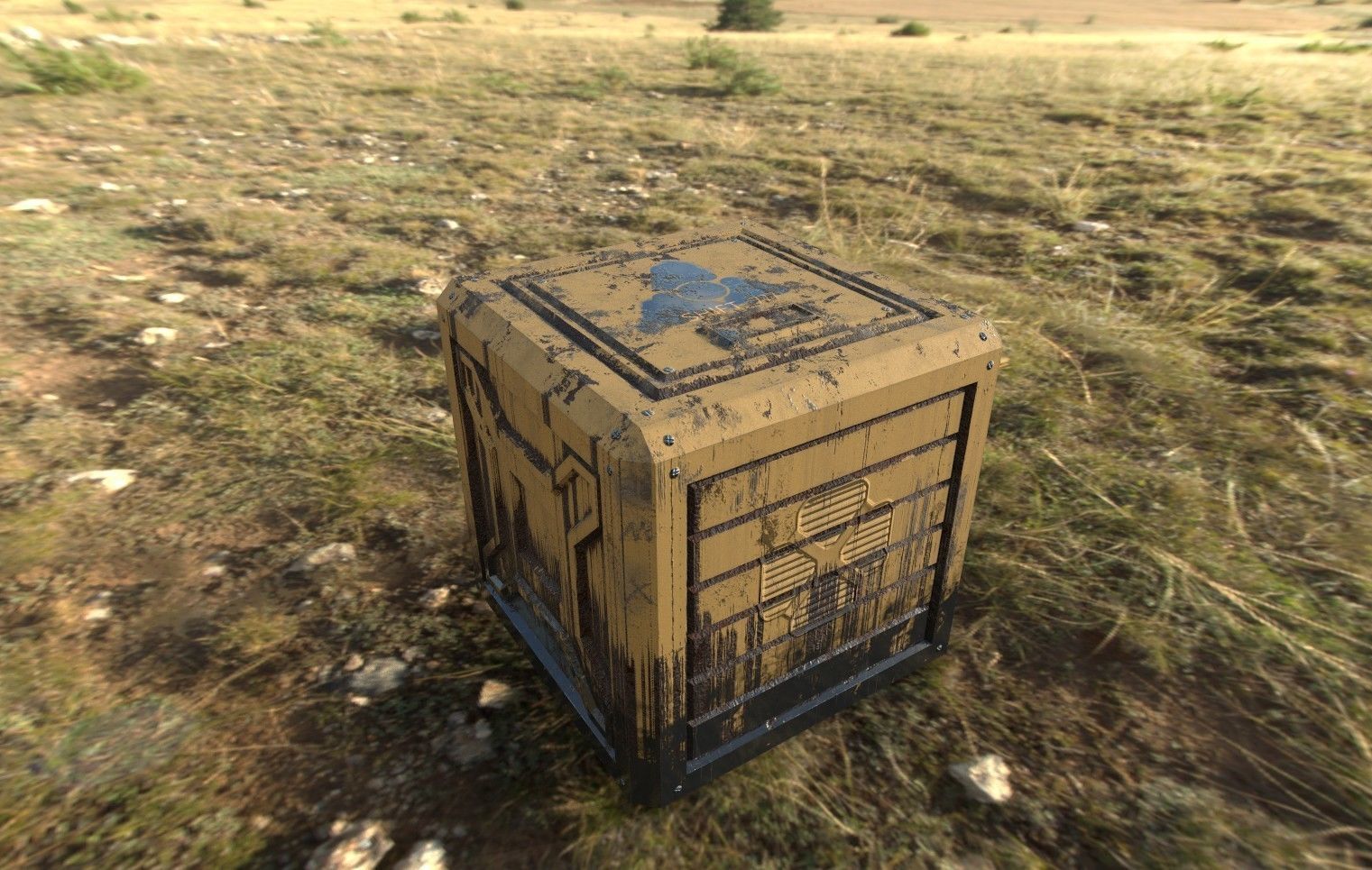 Sci-Fi Crate Box - Rusty GameReady  Low-poly 3D model_4