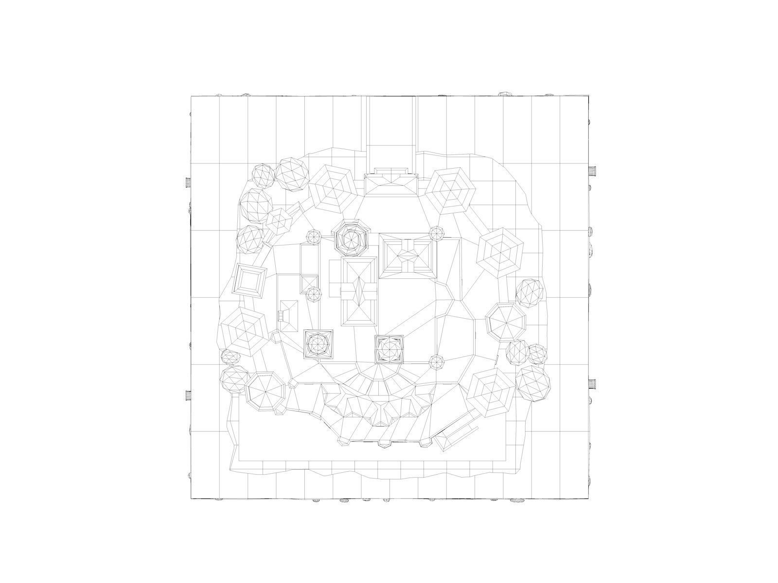 Cartoon Low Poly Disney Castle  Low-poly 3D model_9