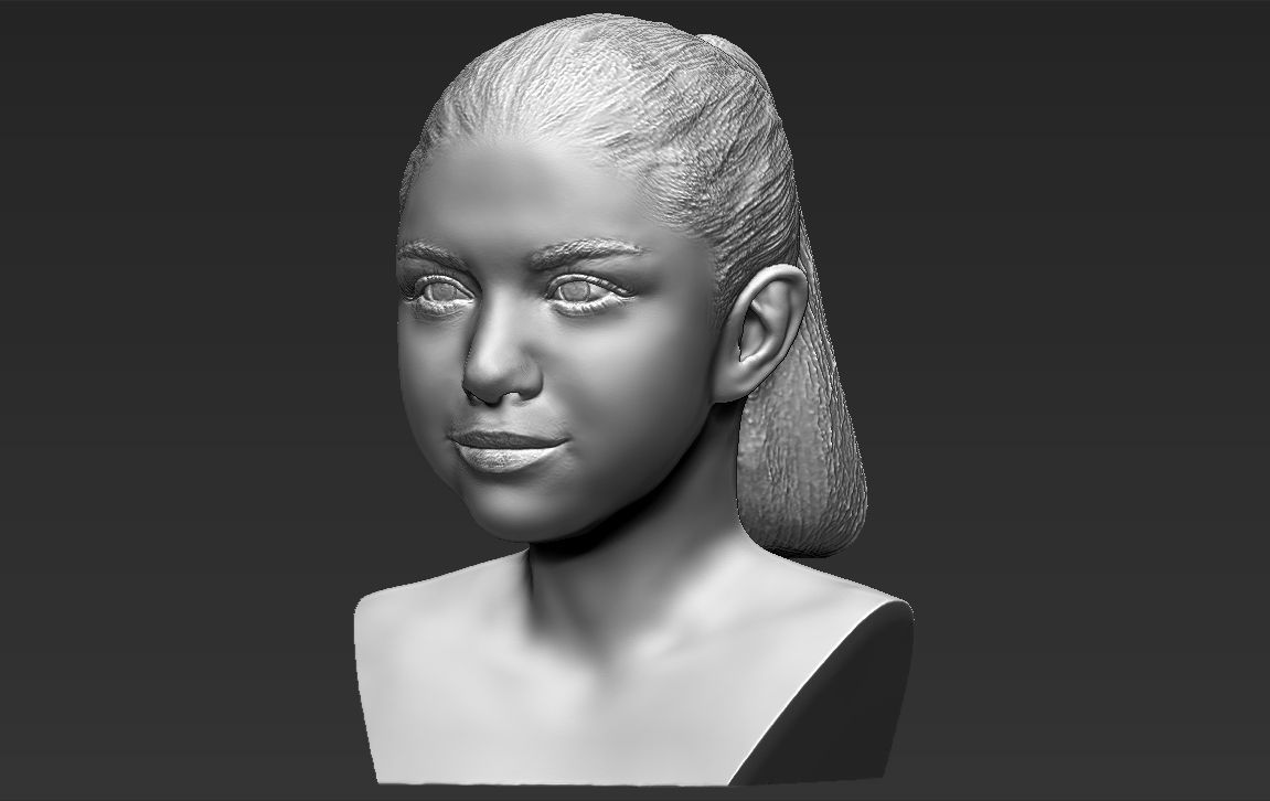 Selena Gomez bust 3D printing ready stl obj formats 3D print model_1