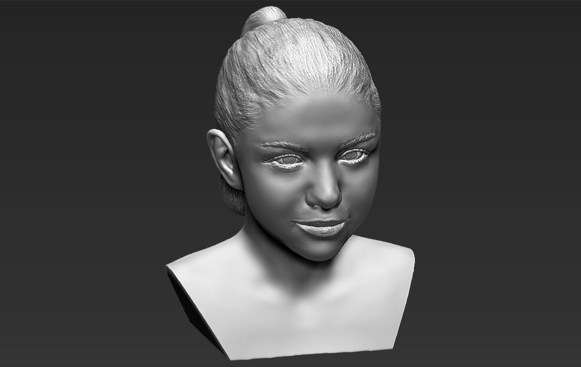 Selena Gomez bust 3D printing ready stl obj formats 3D print model_11