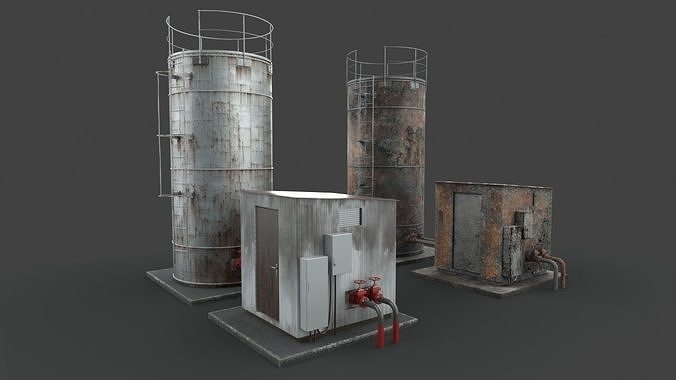 Water tank Low-poly 3D model
