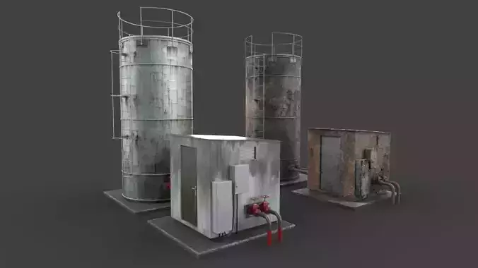 Water tank Low-poly 3D model