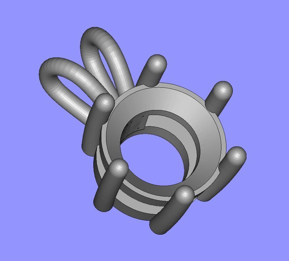 6 Claw Pendant 3D print model_6