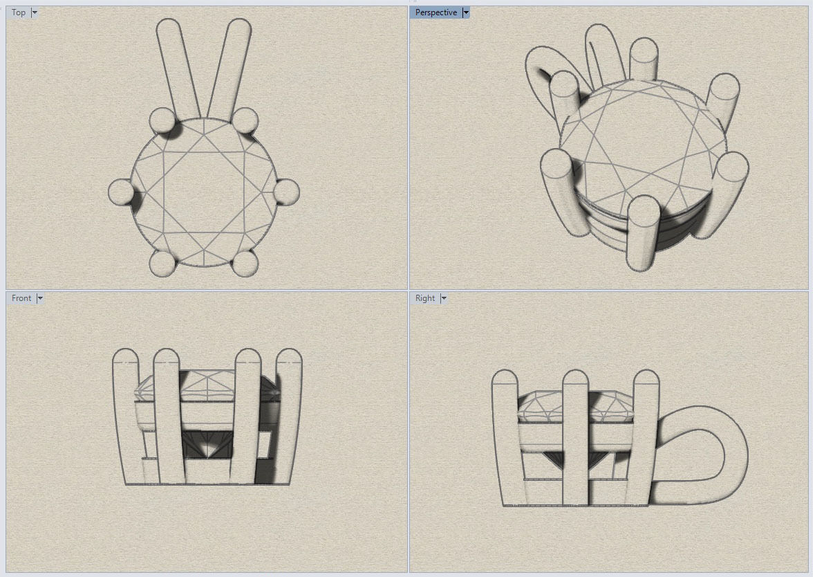 6 Claw Pendant 3D print model_8