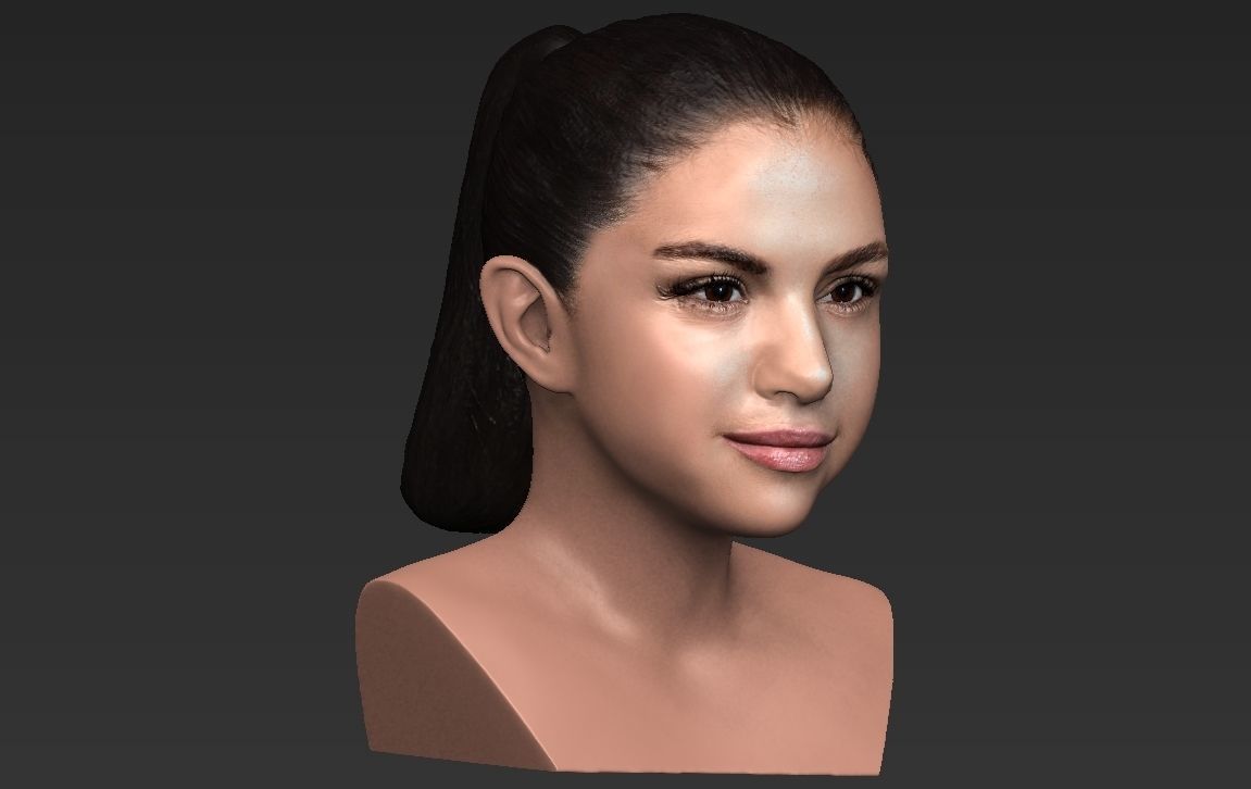 Selena Gomez bust ready for full color 3D printing 3D print model_18