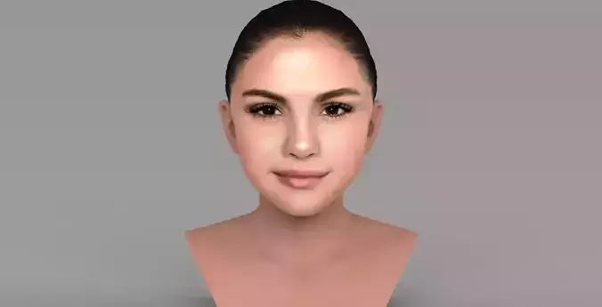 Selena Gomez bust ready for full color 3D printing 3D print model