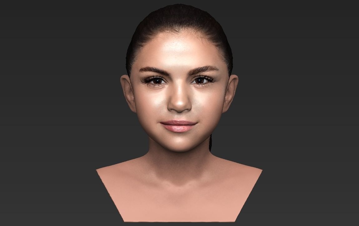 Selena Gomez bust ready for full color 3D printing 3D print model_16