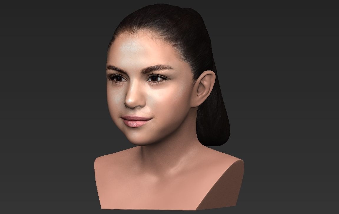 Selena Gomez bust ready for full color 3D printing 3D print model_17
