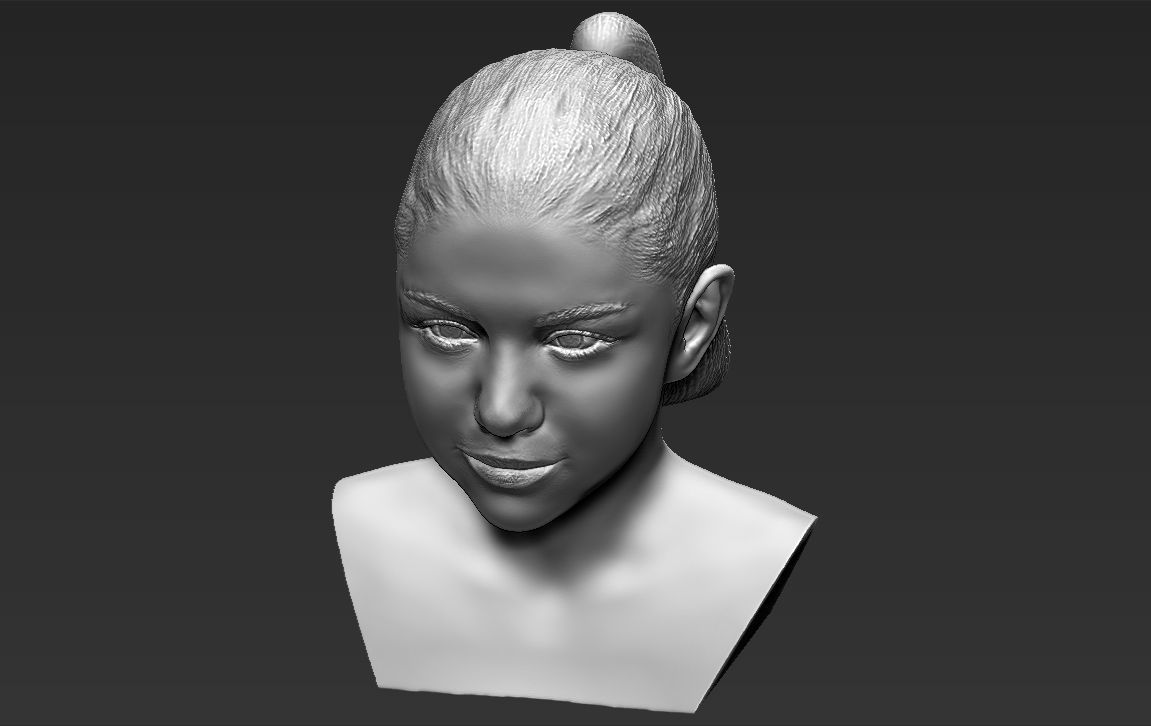 Selena Gomez bust ready for full color 3D printing 3D print model_35