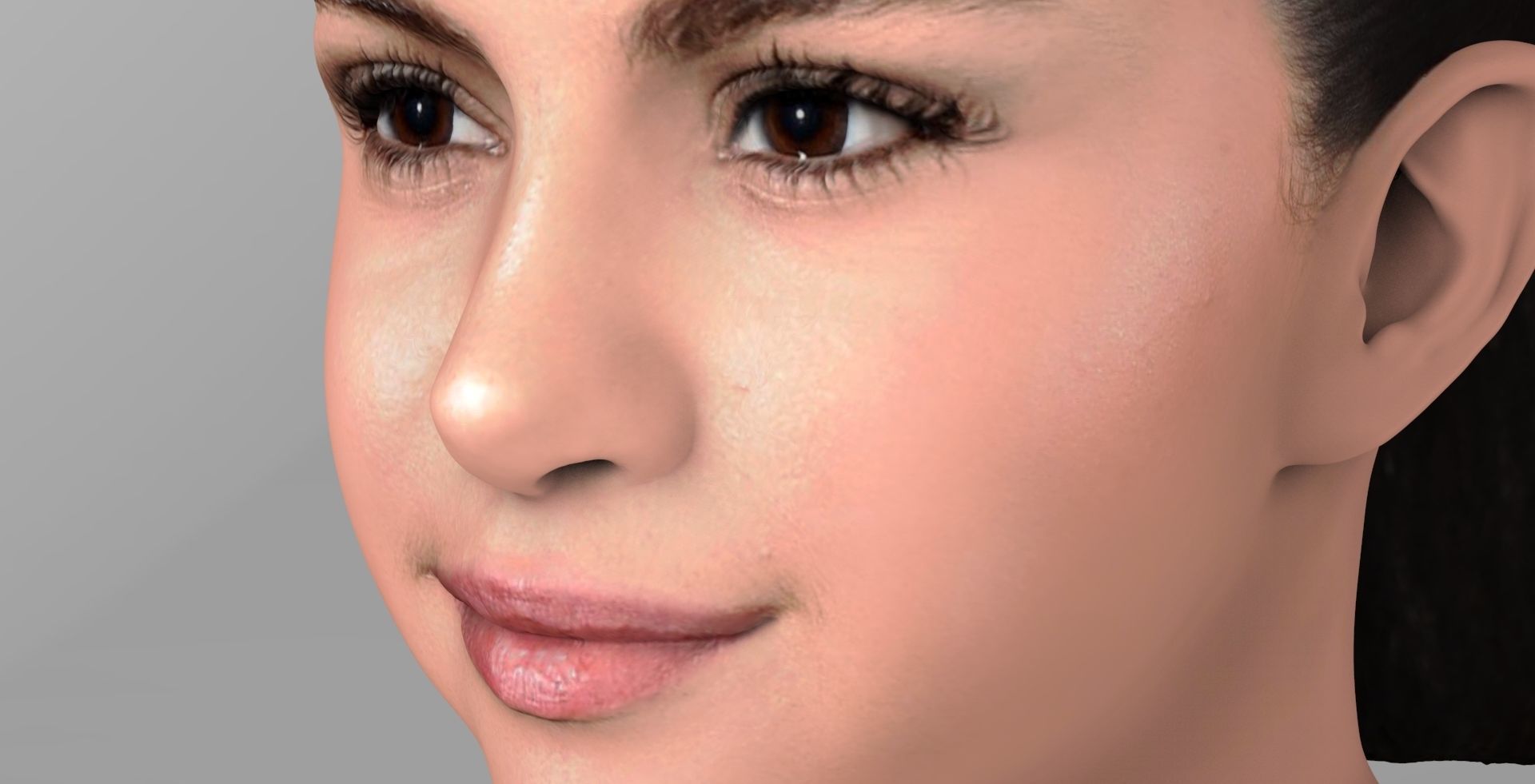 Selena Gomez bust ready for full color 3D printing 3D print model_13