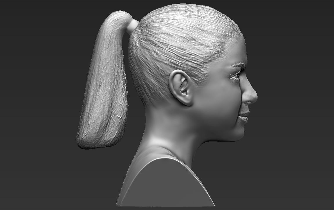 Selena Gomez bust ready for full color 3D printing 3D print model_30