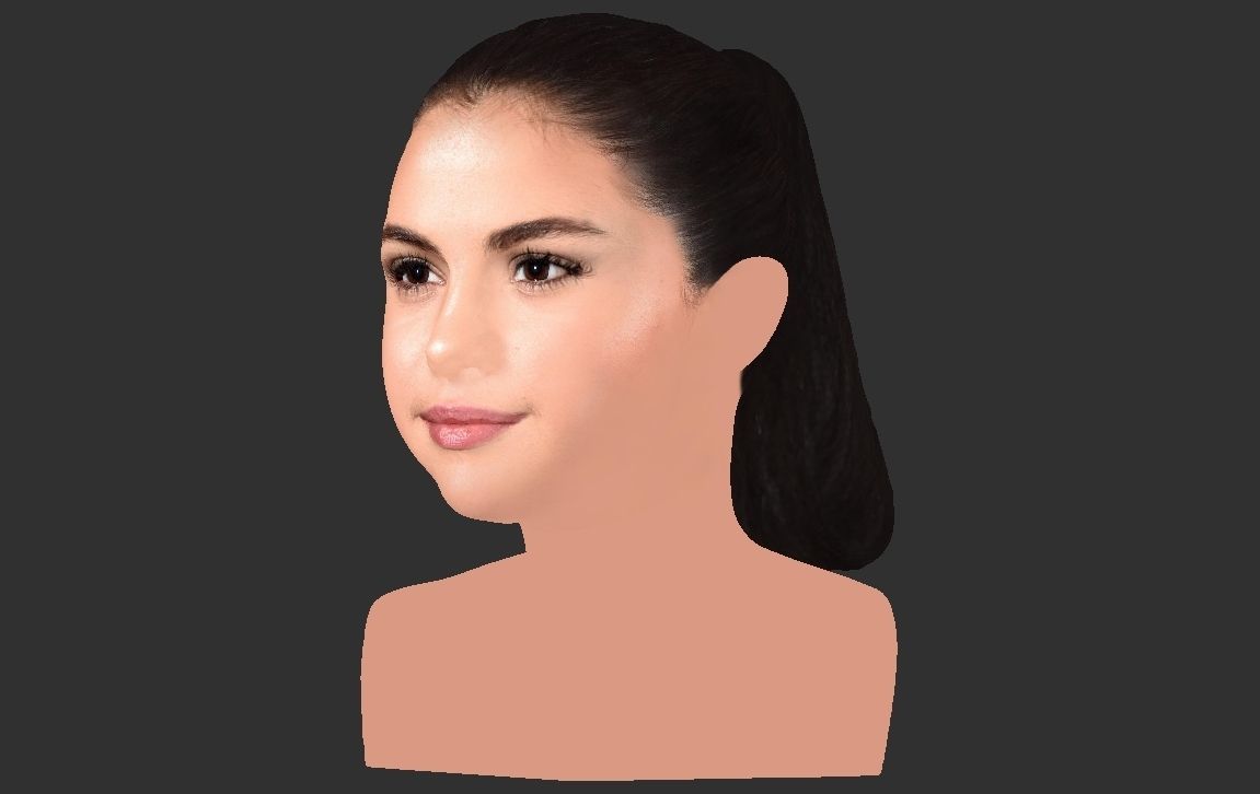 Selena Gomez bust ready for full color 3D printing 3D print model_21