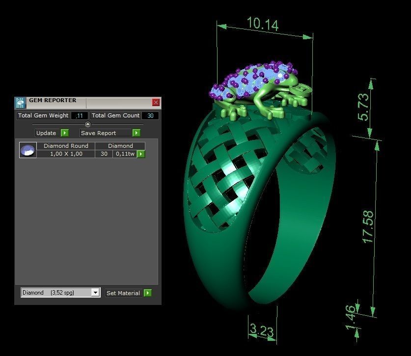 ring frog with a coin    3D print model_5