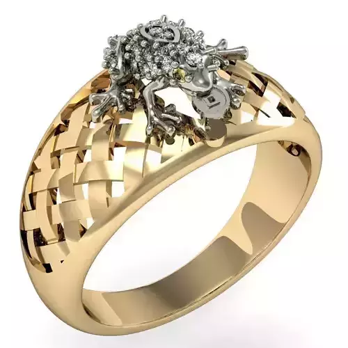 ring frog with a coin   