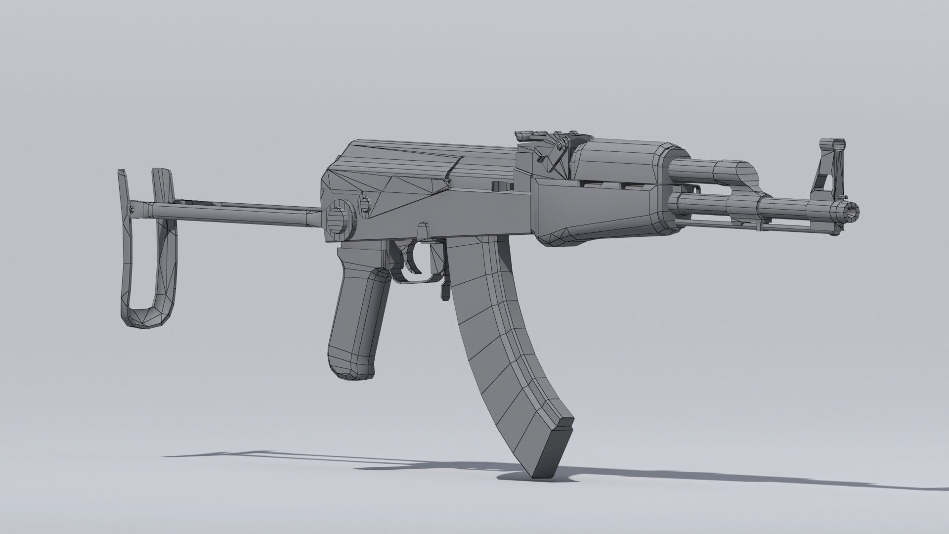 AKM assault rifle - 3D AK 47 Low-poly model Low-poly 3D model_15