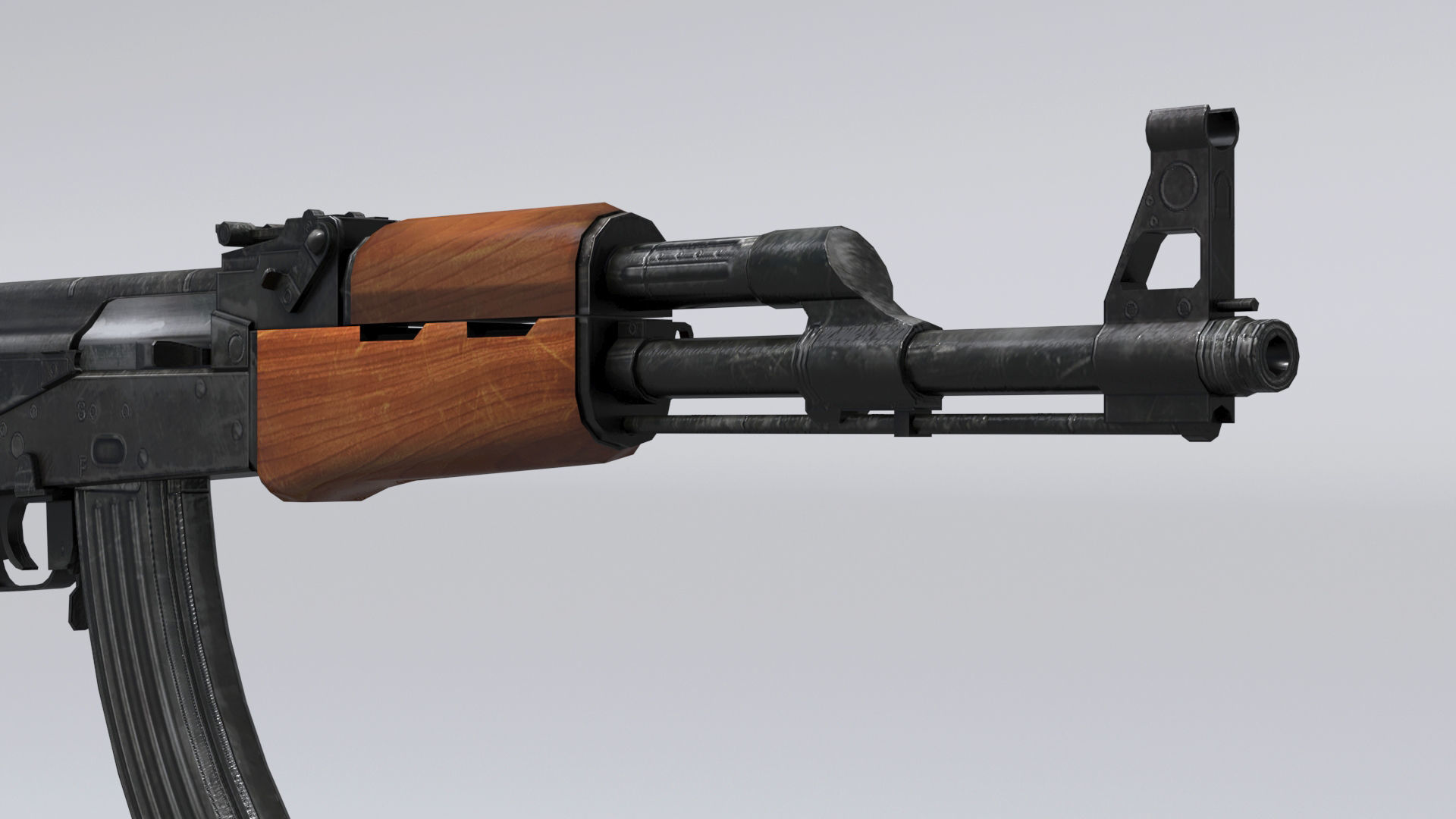 AKM assault rifle - 3D AK 47 Low-poly model Low-poly 3D model_4