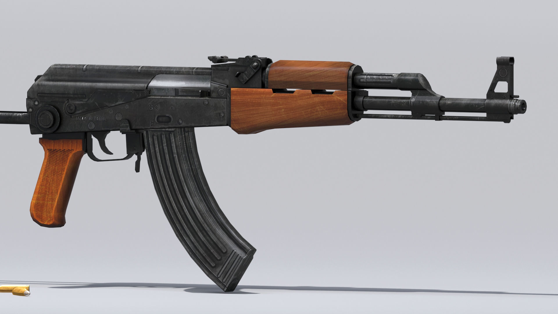 AKM assault rifle - 3D AK 47 Low-poly model Low-poly 3D model_5