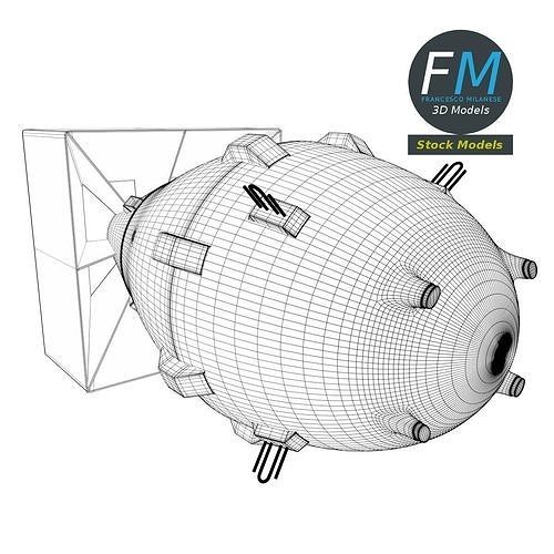 Fat Man nuclear bomb 3D model 7