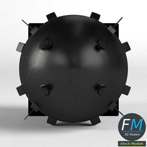Fat Man nuclear bomb 3D model 3