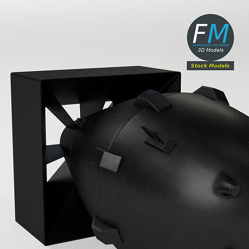 Fat Man nuclear bomb 3D model 5