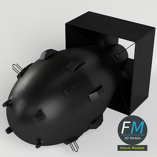 Fat Man nuclear bomb 3D model 2