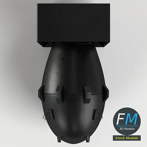 Fat Man nuclear bomb 3D model 6