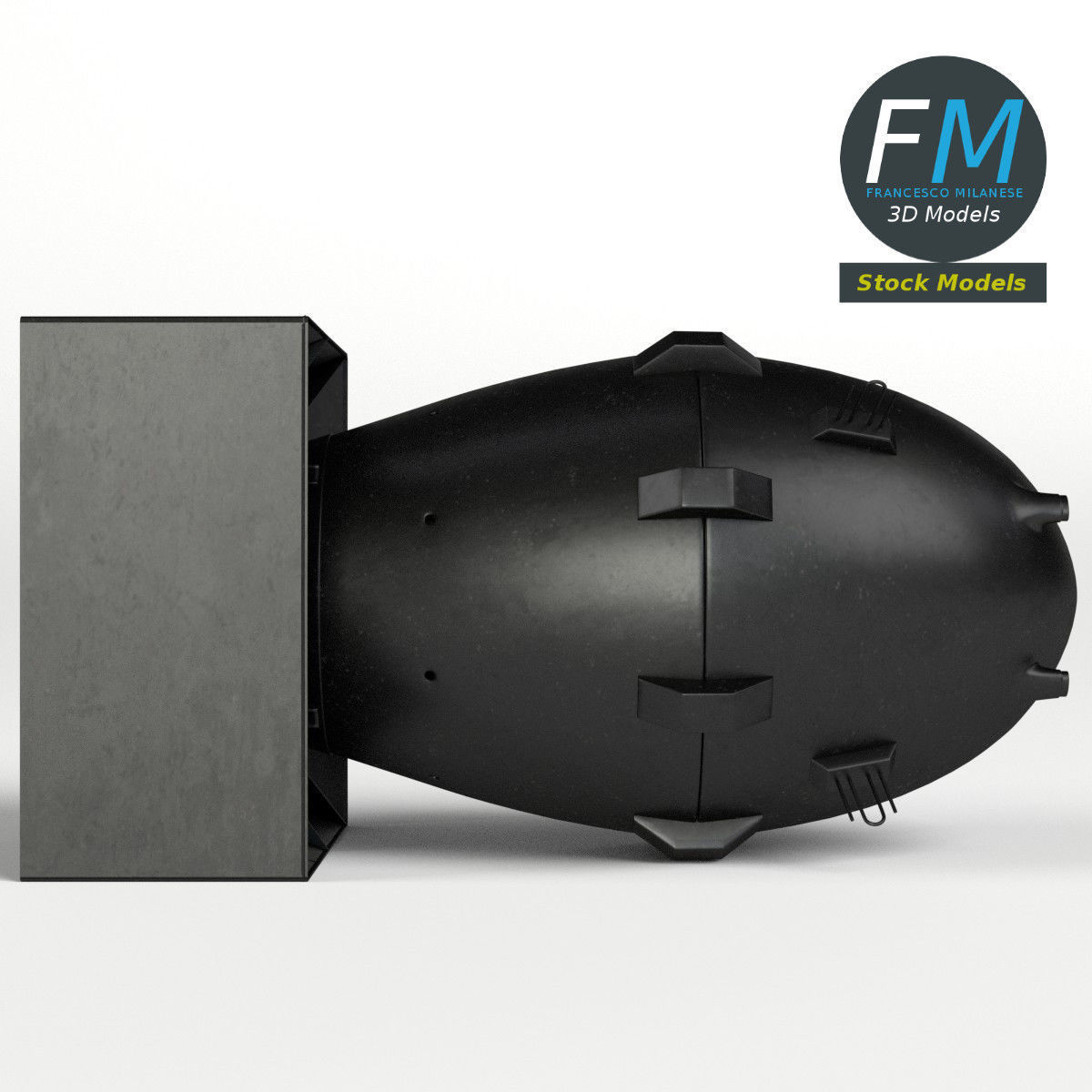 Fat Man nuclear bomb 3D model_4