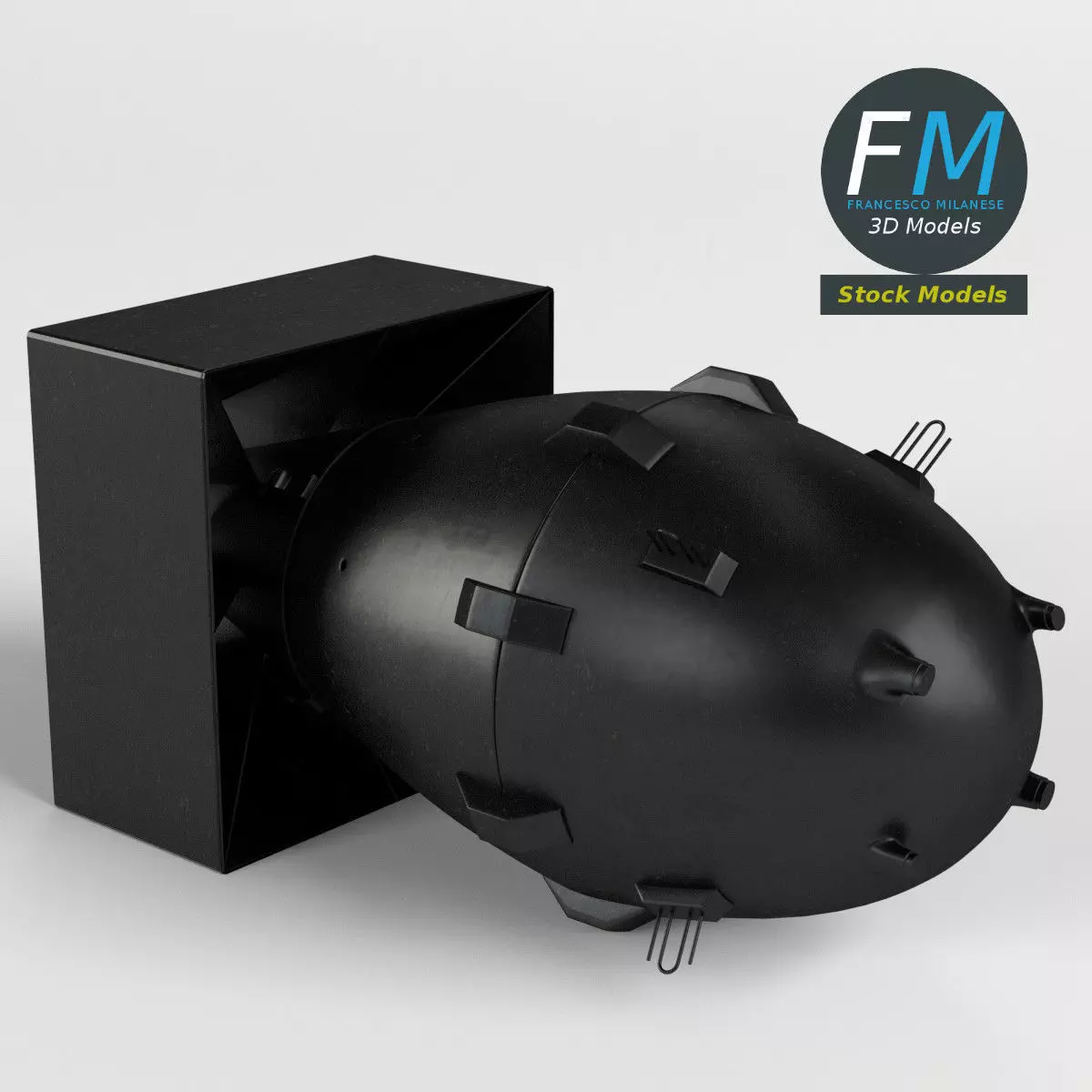 Fat Man nuclear bomb 3D model_0
