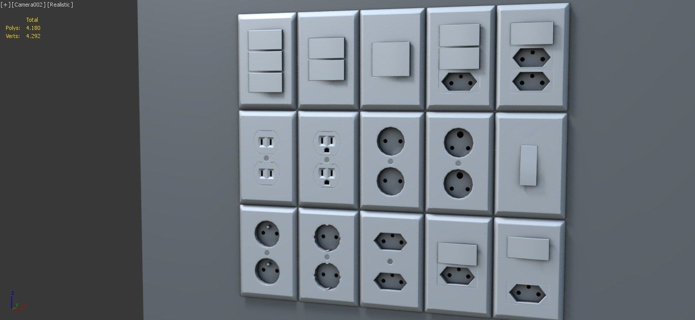 Low-Poly Outlets and Switches Low-poly 3D model_1