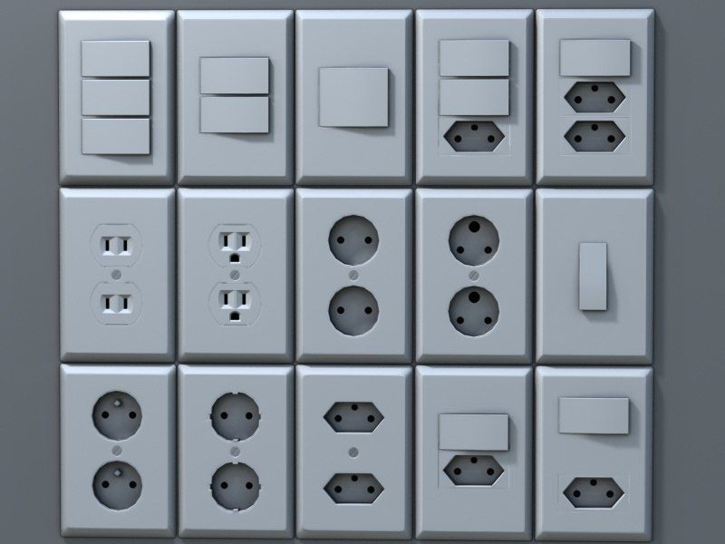 Low-Poly Outlets and Switches Low-poly 3D model_3