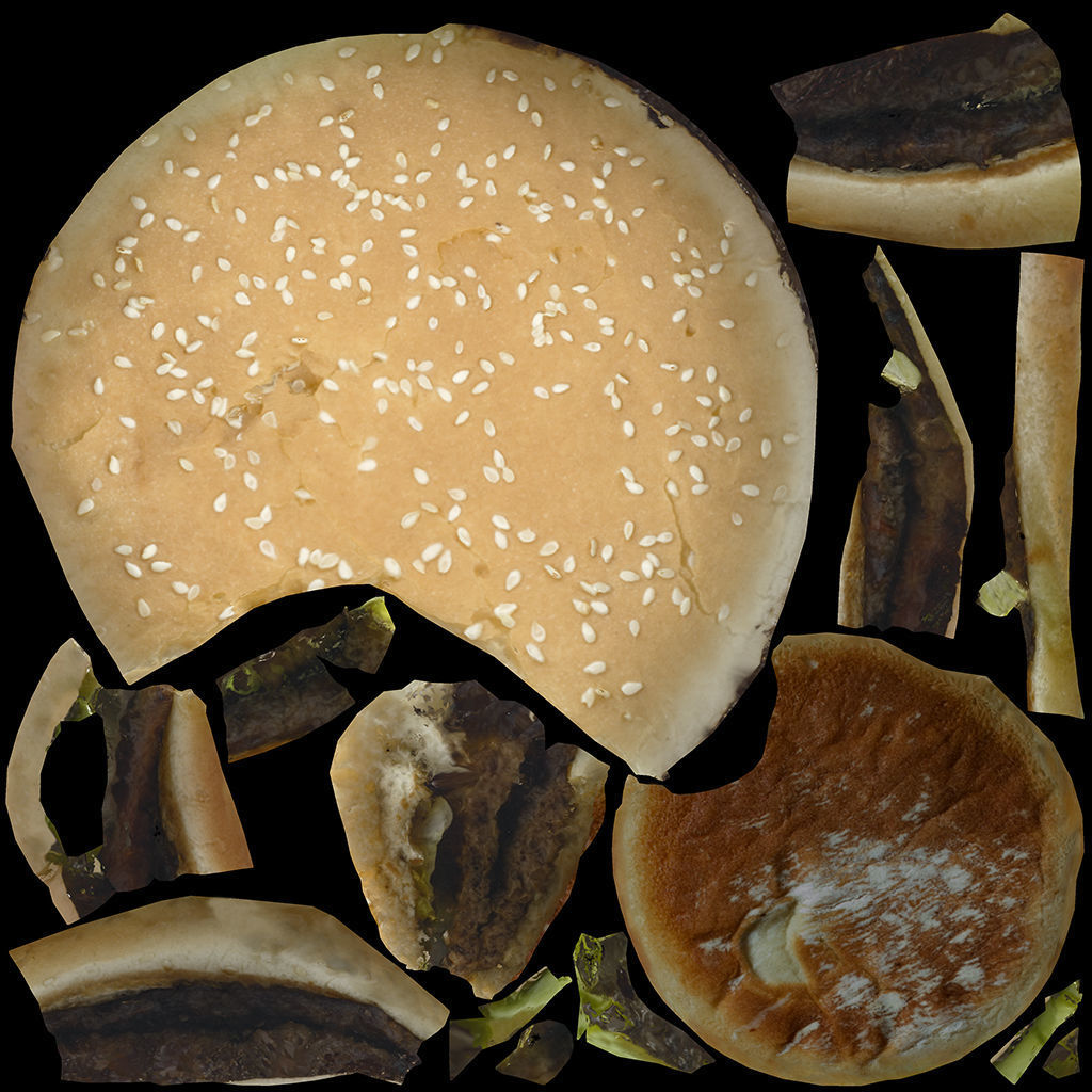 Burger Low-poly 3D model_5