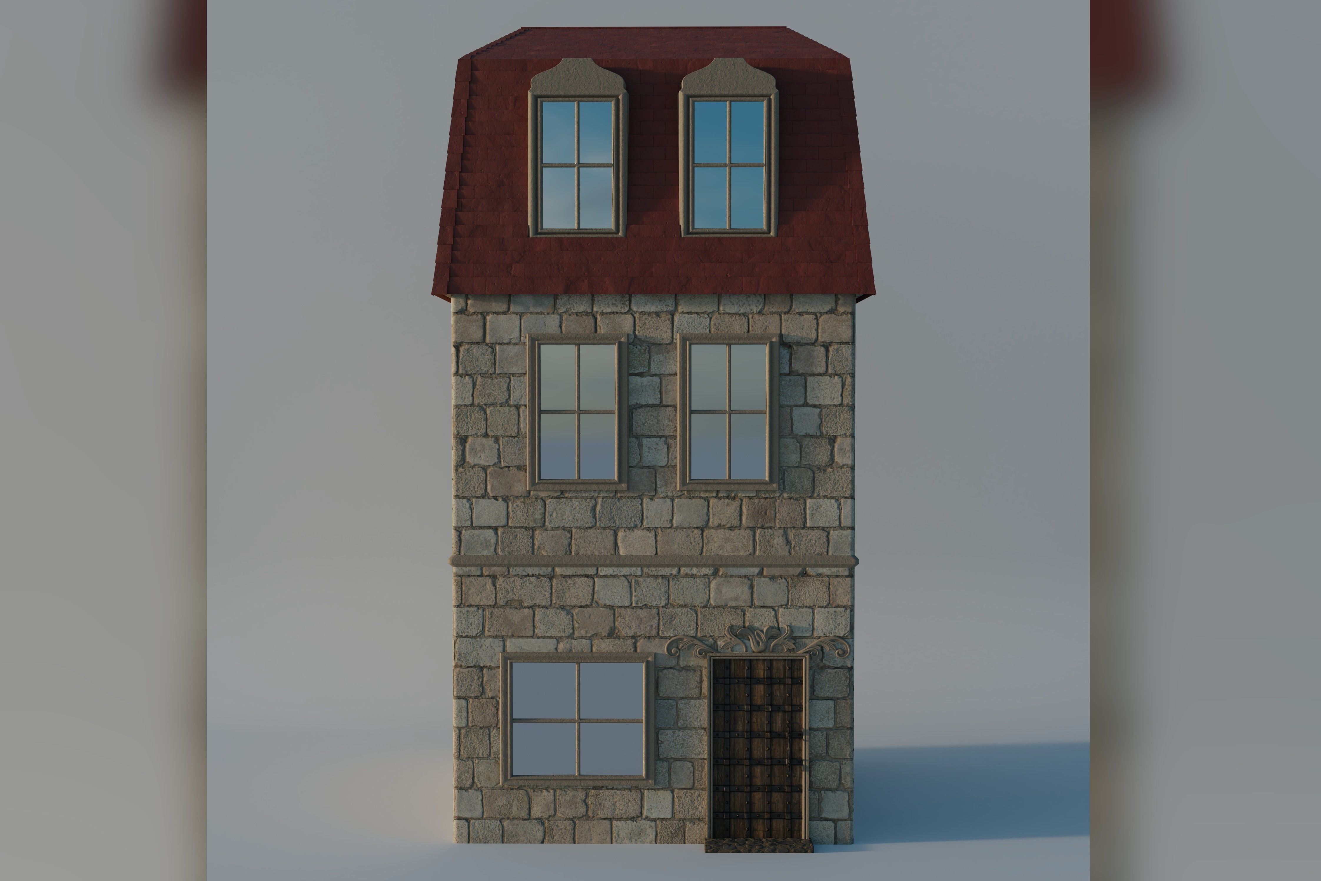 Medieval house 3D model_1