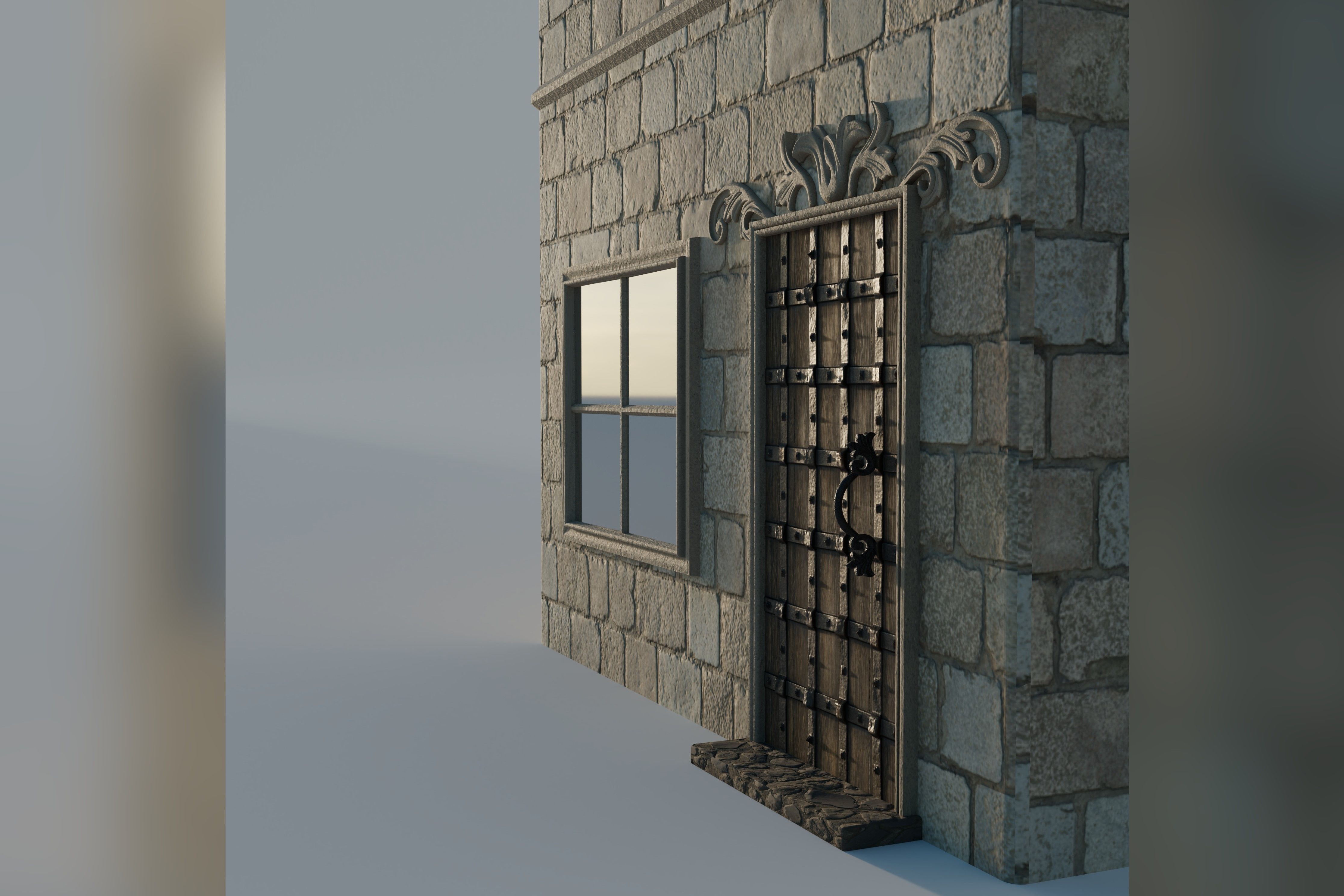 Medieval house 3D model_3