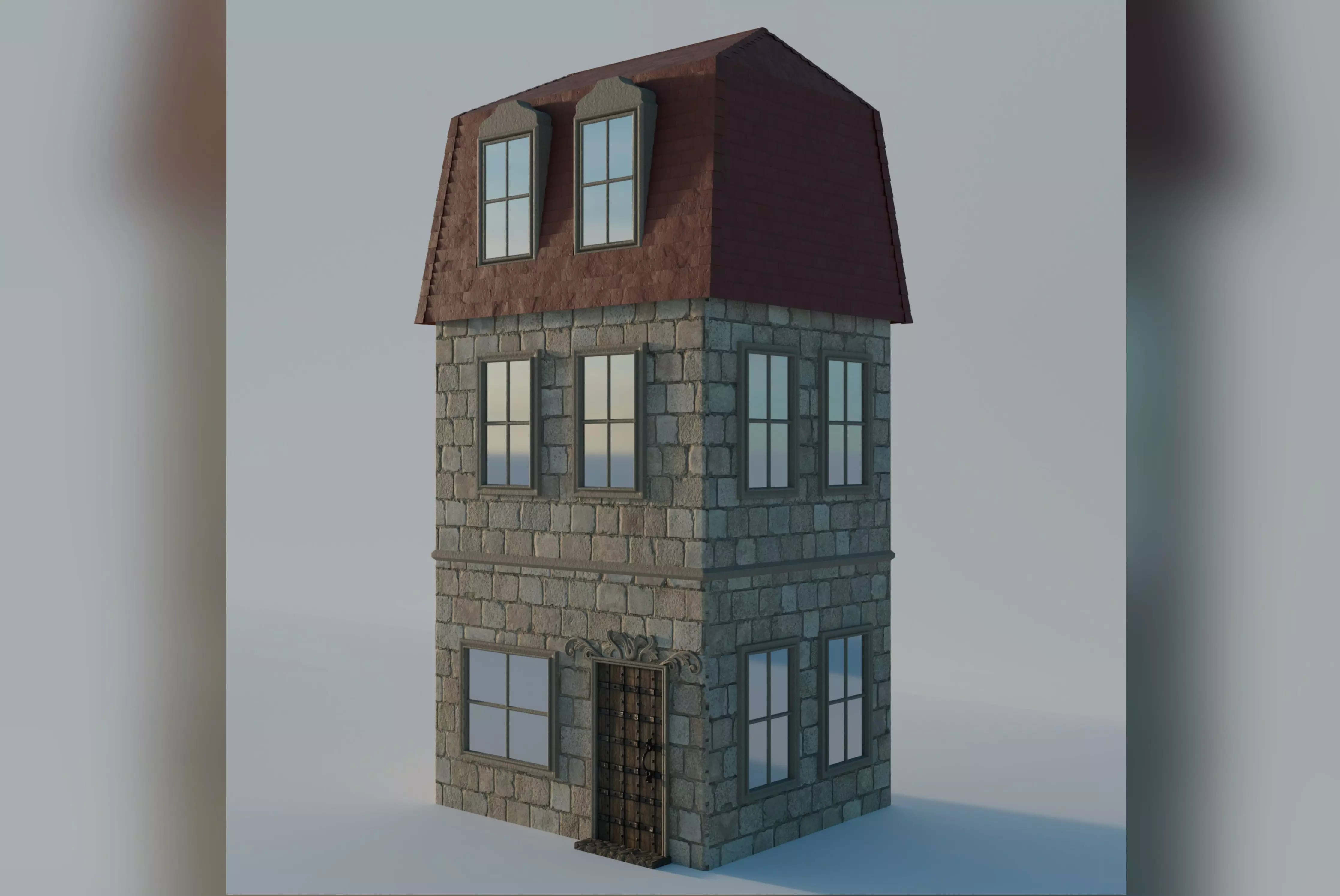 Medieval house 3D model_0