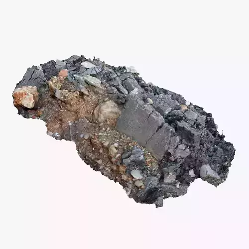 Rubble rock Low-poly 3D model