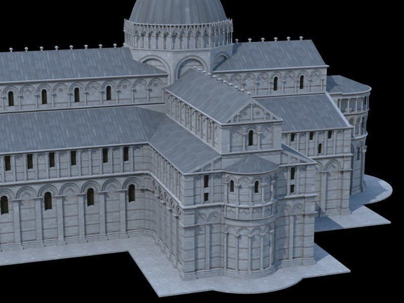 Highly Detailed Cathedral of Pisa 3D model_5