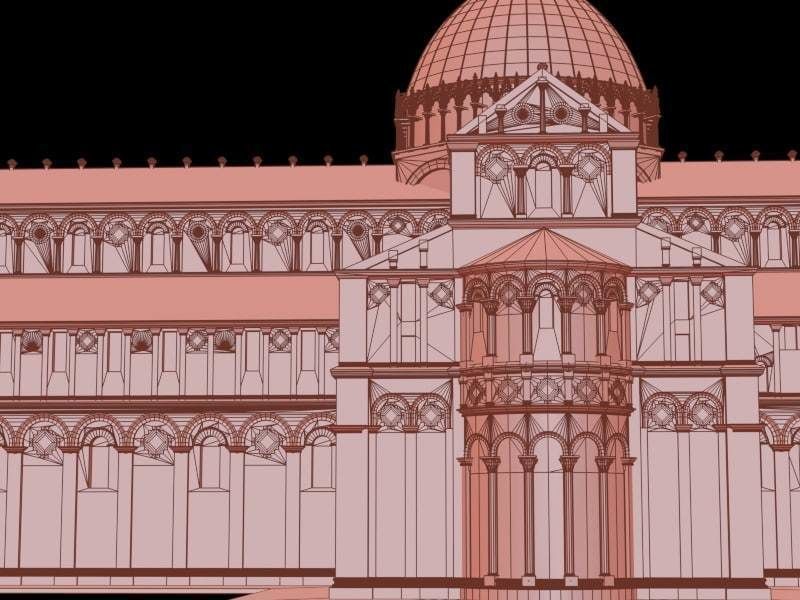Highly Detailed Cathedral of Pisa 3D model_9