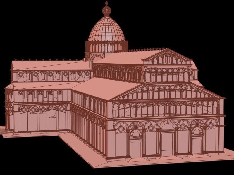 Highly Detailed Cathedral of Pisa 3D model_8