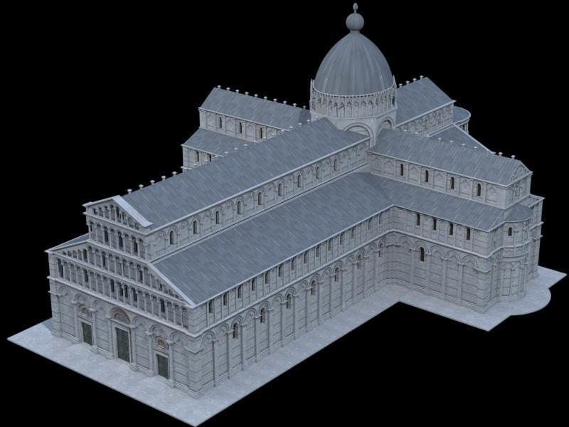 Highly Detailed Cathedral of Pisa 3D model_3