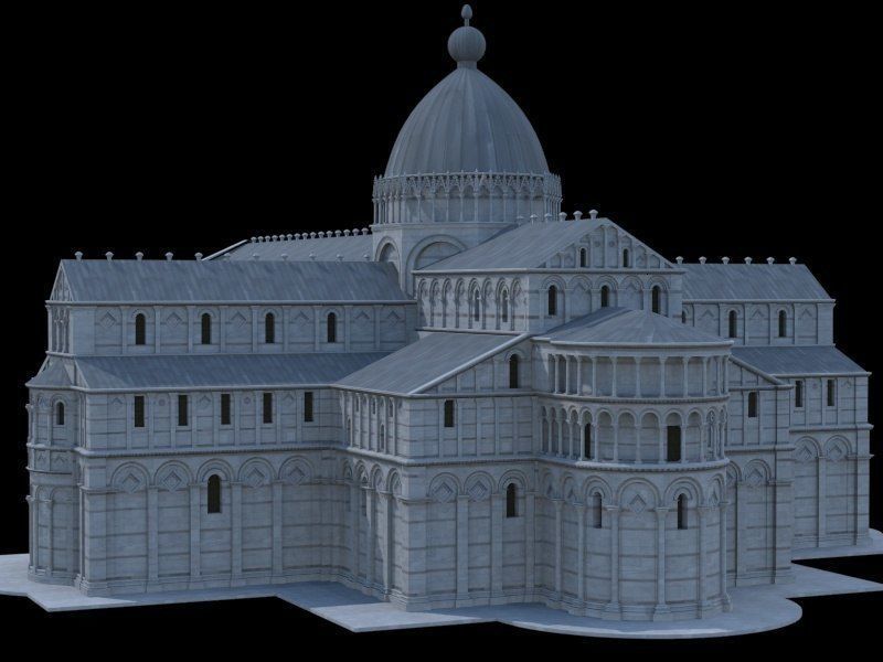 Highly Detailed Cathedral of Pisa 3D model_6