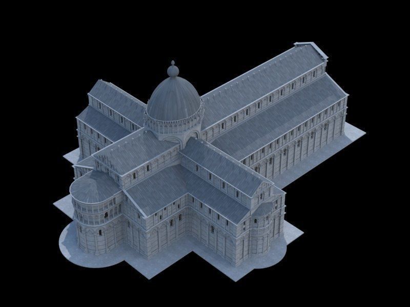 Highly Detailed Cathedral of Pisa 3D model_7