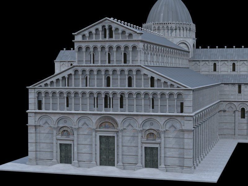 Highly Detailed Cathedral of Pisa 3D model_4