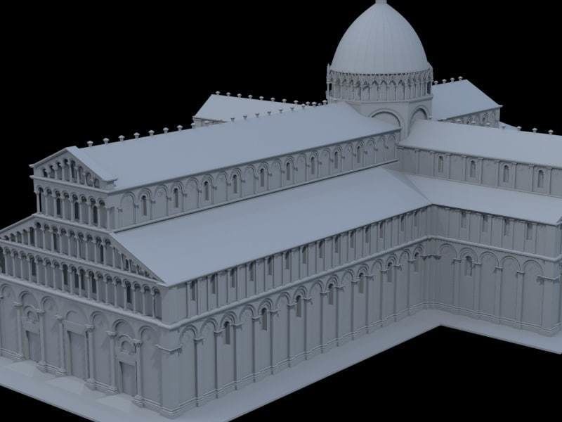 Highly Detailed Cathedral of Pisa 3D model_1