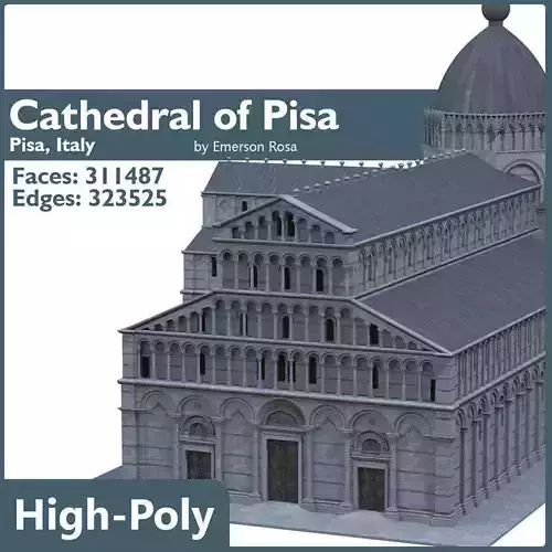 Highly Detailed Cathedral of Pisa 3D model