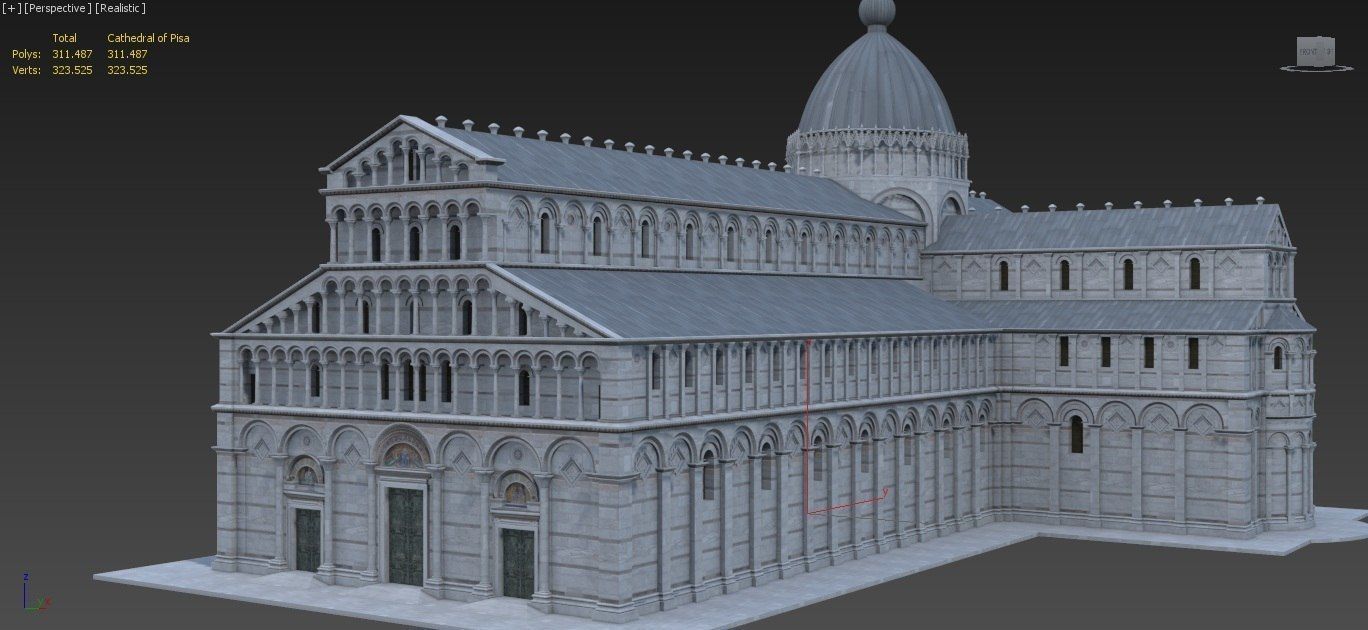 Highly Detailed Cathedral of Pisa 3D model_2