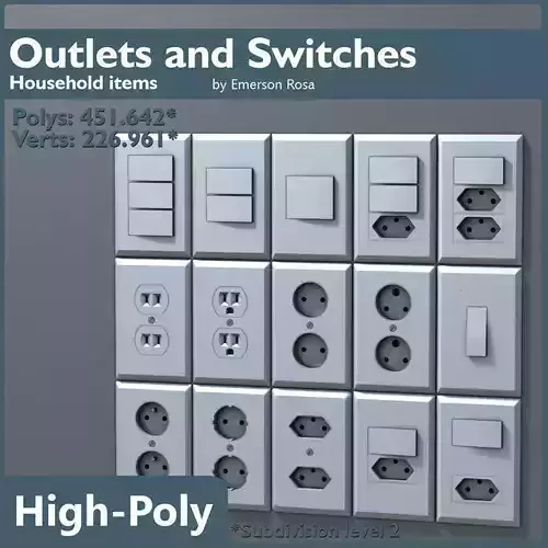 High-Poly - Outlets and Switches