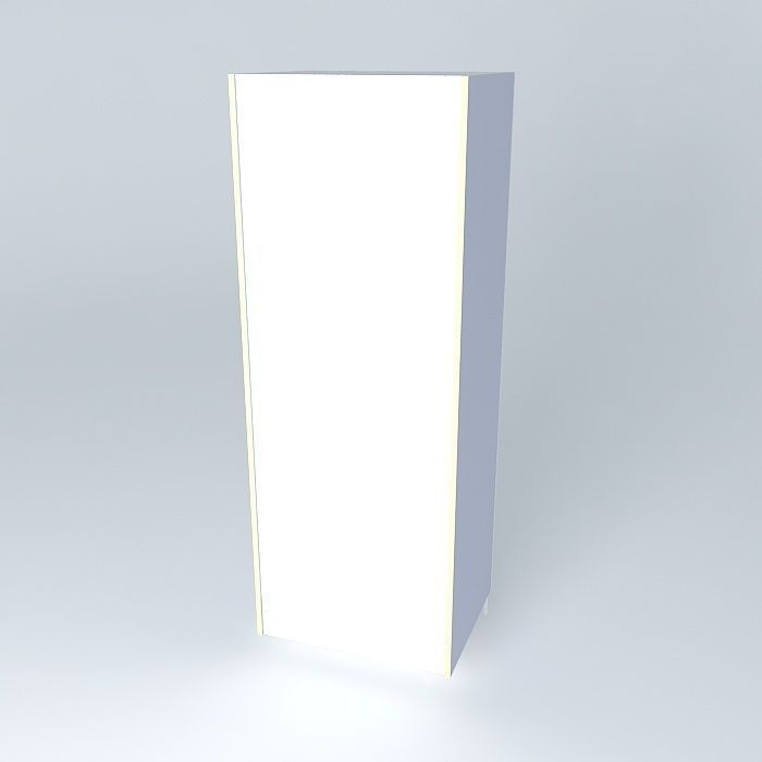 Tall 2 Door 2 Drawer Free 3D model_1