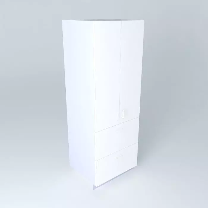 Tall 2 Door 2 Drawer Free 3D model_0